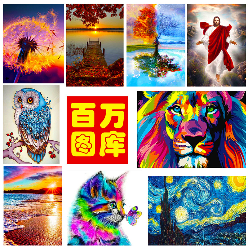 Amazon diamond painting cross stitch full diamond home 5D round diamond square diamond DIY porch decorative painting manufacturers wholesale