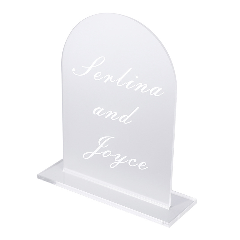 Custom transparent acrylic wedding table number plate DIY arched seat plate banquet digital number plate large price excellent