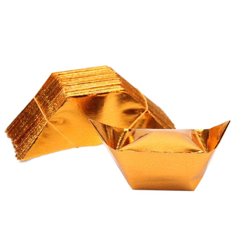 Manufacturer Wholesale Thickeneded Corner Ingot Semi-Finished Products 1000 Sacrificial Gold Paper Tin Foil Gold Foil
