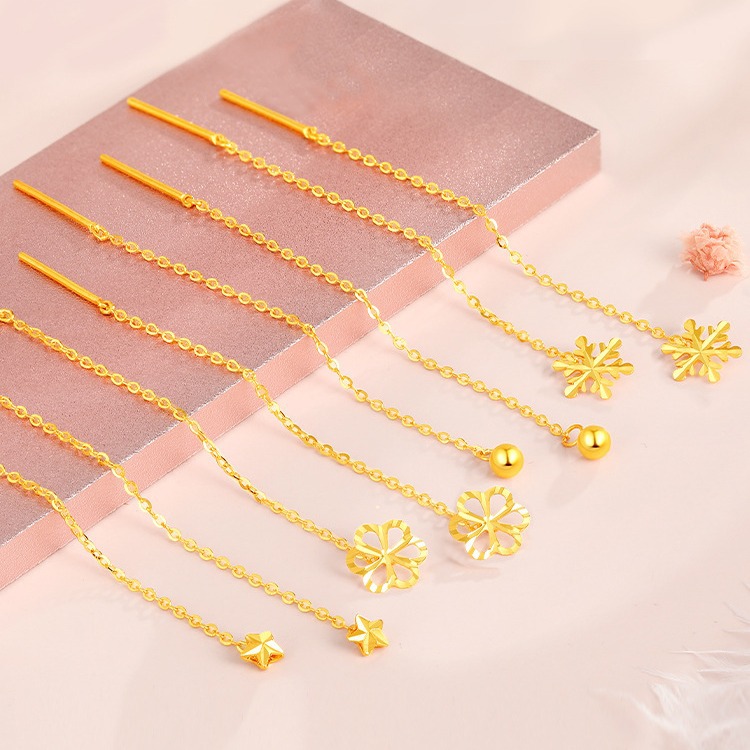 Серьги из 18K золота, розовое золото, женские серьги в виде пятиконечной звезды