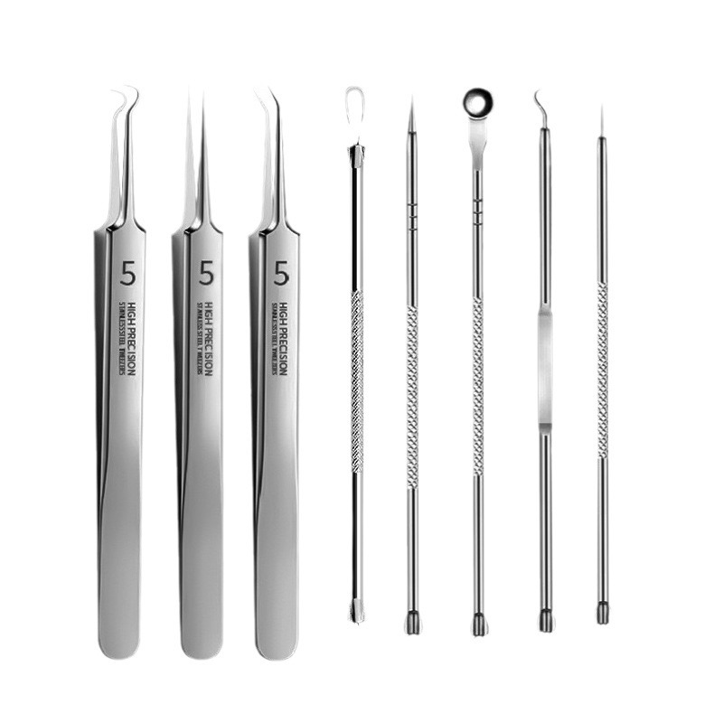 Stainless Steel Acne Needle Set, Acne Clip, Cell Clip, Acne Needle, Acne Removal 8-piece Set, Beauty Tool Wholesale Manufacturer