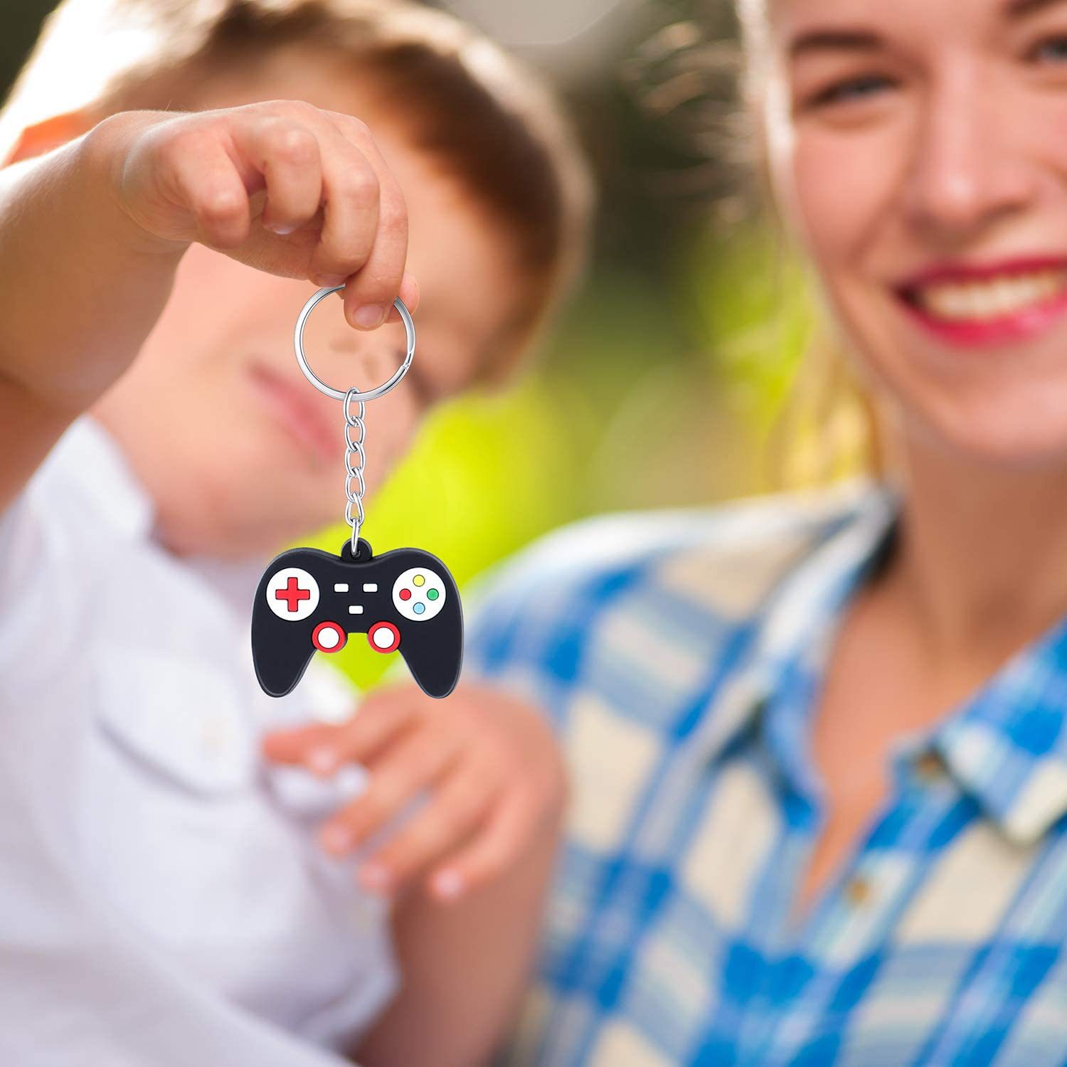 Game Controller Keyboard Cartoon Keychain Animation Peripheral Spot Wholesale Cross-Border Supply Straw Patch Stickers