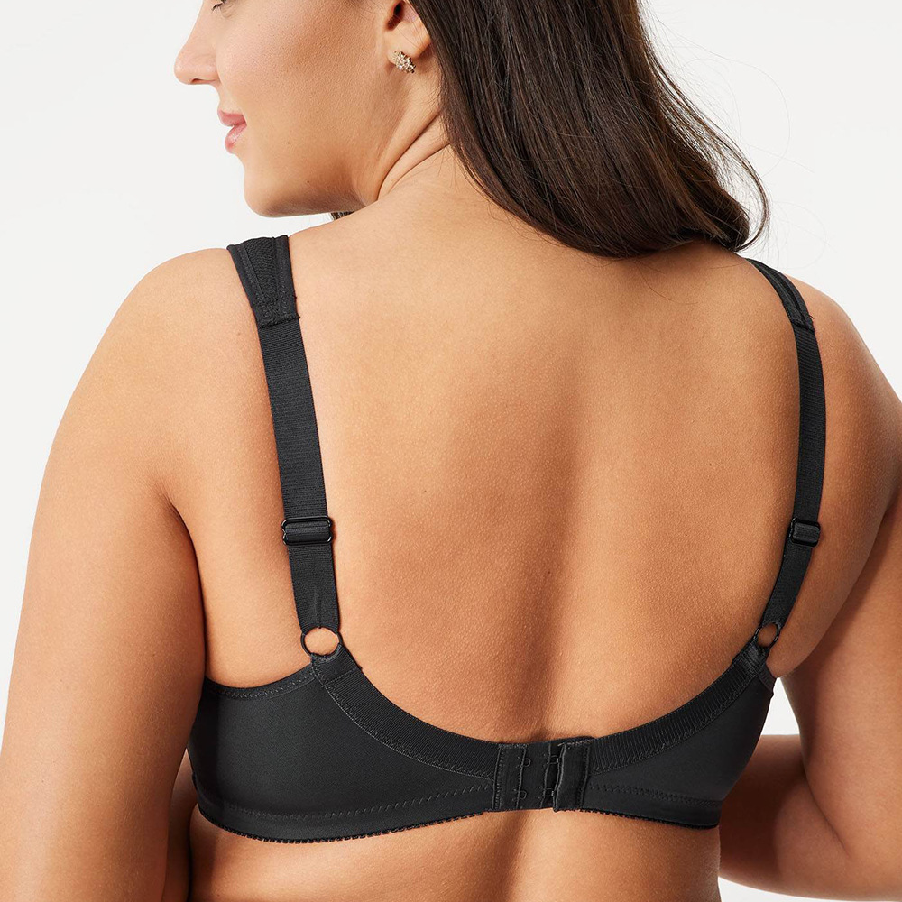 Cross-Border Large Size Glossy Mesh Fabric Comfortable Full Cup Wire-Free Bra Customized with Labor and Materials and Quick Sample Production