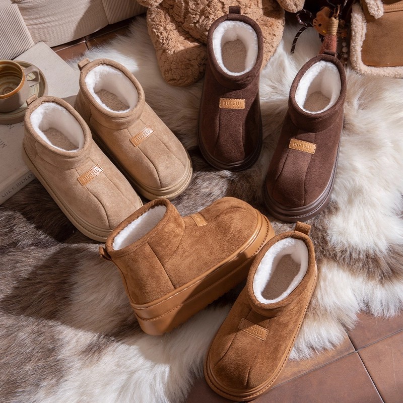 Thick-Soled Warm Cotton Shoes for Women 2025 New Winter Outer Wear Non-Slip Anti-Odor Fleece-Lined Cotton Slippers for Women