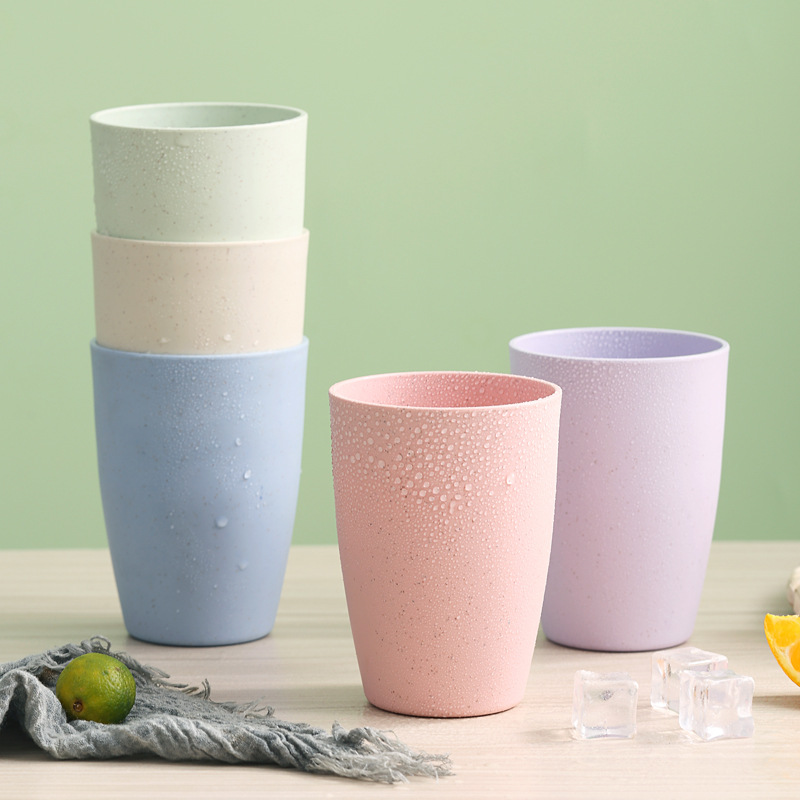 Wheat Straw Creative Plastic Cup Mouthwash Cup Wash Cup Set Daily Necessities Wholesale Gifts Logo