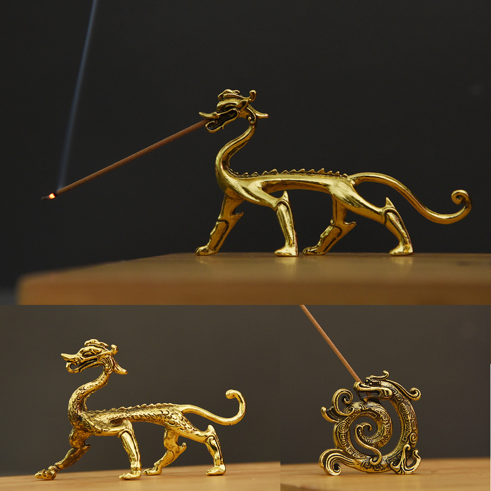 Кросс-бодер антикварные золотистые украшения, подставка для благовоний в форме дракона, декорации для ароматерапии в форме дракона, оптовая подставка для благовоний, ароматический Burner