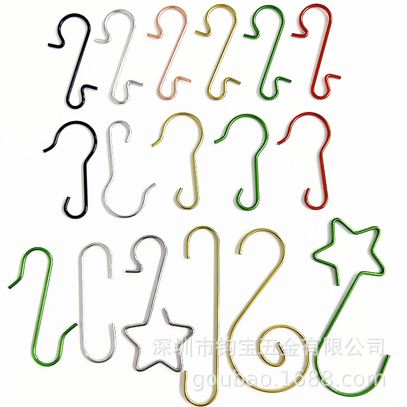 Metal Christmas Hook Gold Red Green Silver Multicolor Christmas Decorations Hook Hook S Hook Spot