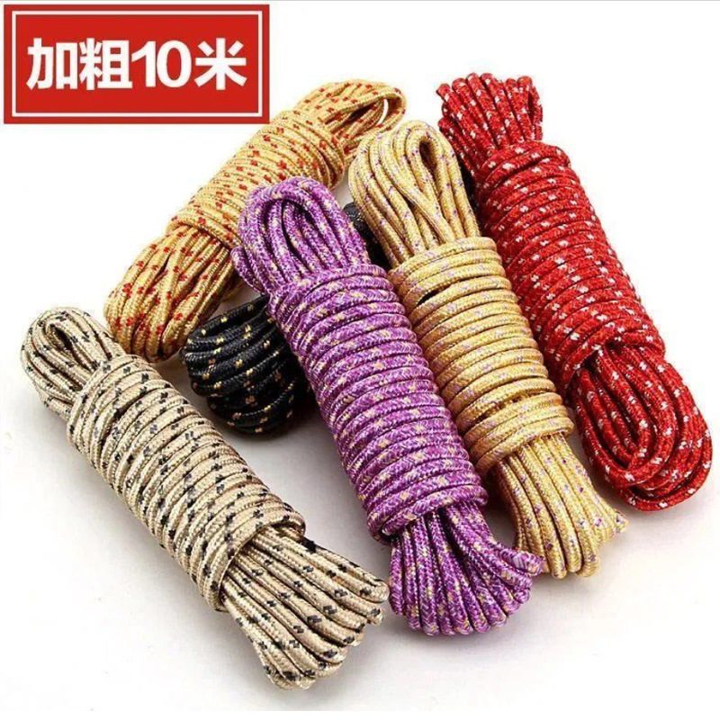 [10 m lengthened clothesline] rope drawstring wear-resistant binding strap nylon rope clothesline Outdoor Quilt drying
