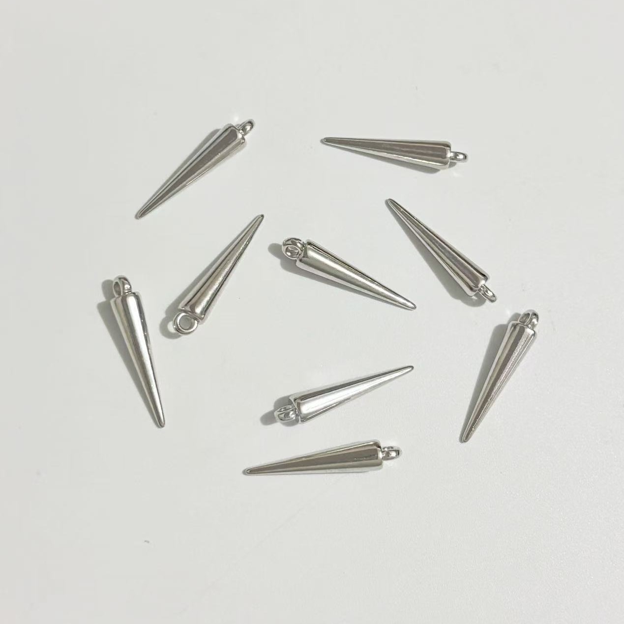 Electroplated Ccb Pointed Cone Rivet Pendant Handmade DIY Bracelet Necklace Earrings Pendant Jewelry Accessories Wholesale in Stock