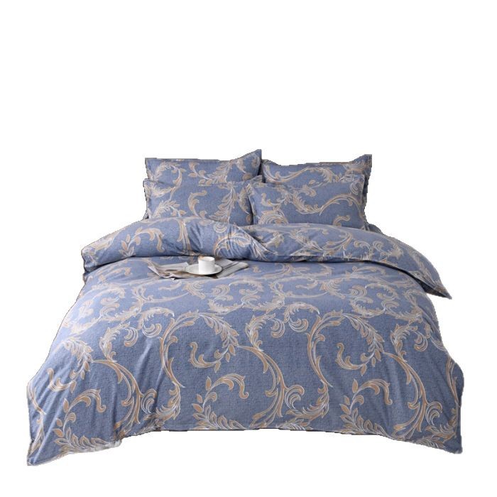 Bed Sheet Four-piece Quilt Cover Summer Single Student Dormitory Three-piece Set Four-piece Single-piece Quilt Cover Cartoon Plant