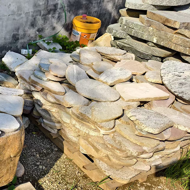 Pebble Slices Outdoor Wall Courtyard Paving Stone Park Landscaping Stone