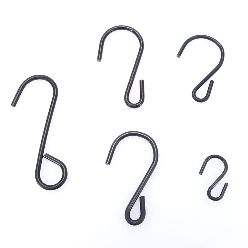 Cross-Border Black S-Shaped Hook Bathroom Door Behind Kitchen Storage Outdoor Light Hook Special-Shaped S Hook Clothing Wall-Mounted