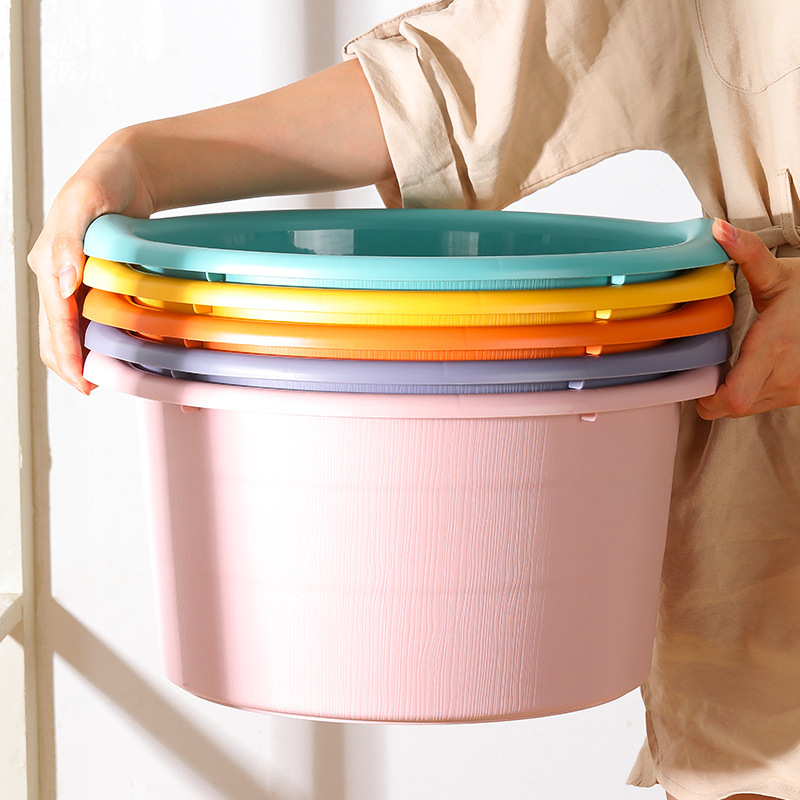 Simple foot bath bucket over the calf household plastic foot bath bucket massage health care with lid foot washing basin foot washing bucket artifact