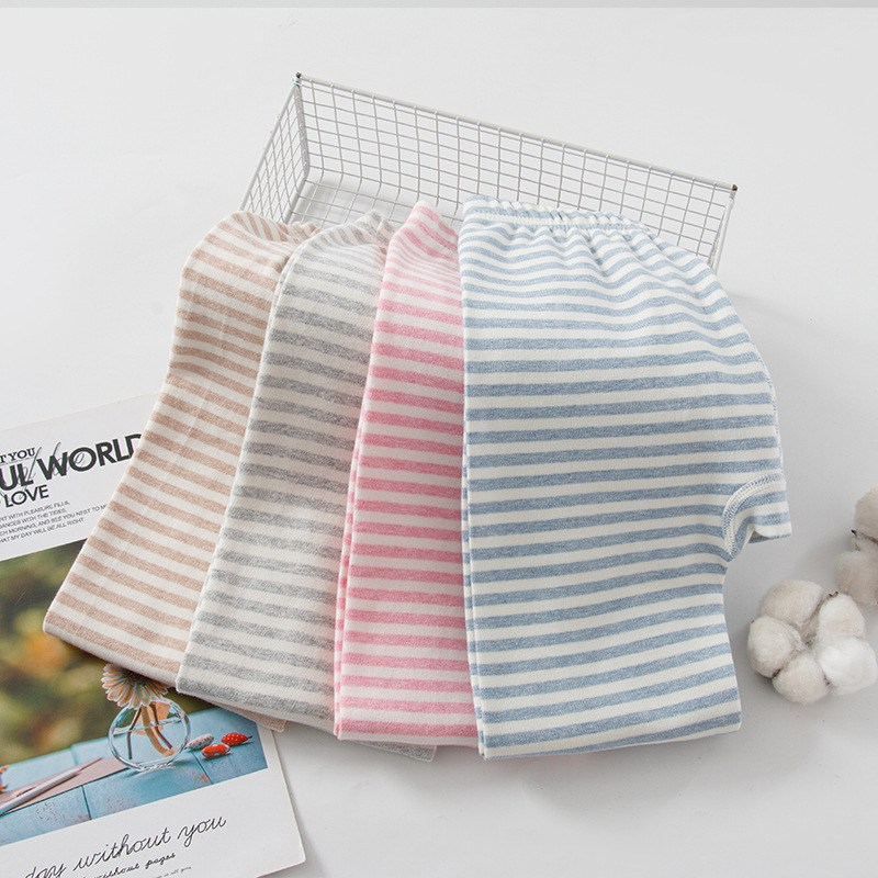 Boneless Children's velvet colored cotton long Johns boys and girls pajama pants cotton warm trousers cotton wool pants Class A