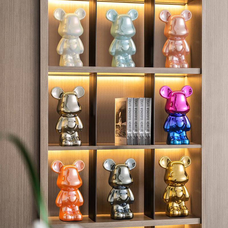 Violent Bear Living Room Tv Cabinet Light Luxury High-End Ceramic Wine Cabinet Decoration Ornaments Home Internet Celebrity New Home New House