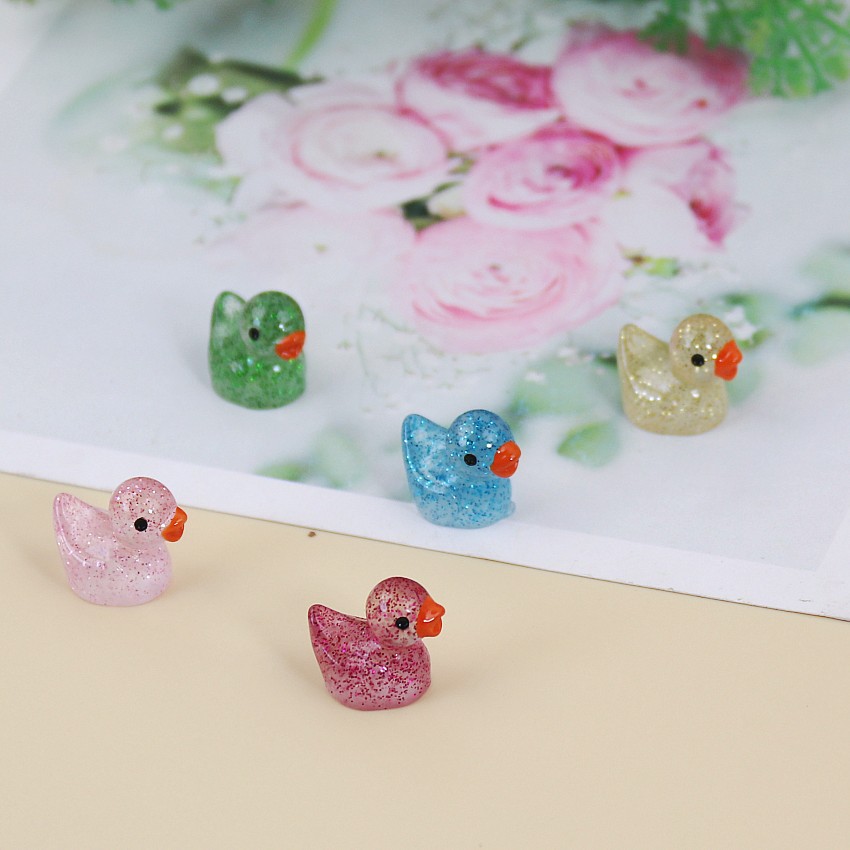 Luminous onion cute mini duckling color micro landscape ornaments diy luminous resin yellow duck children love