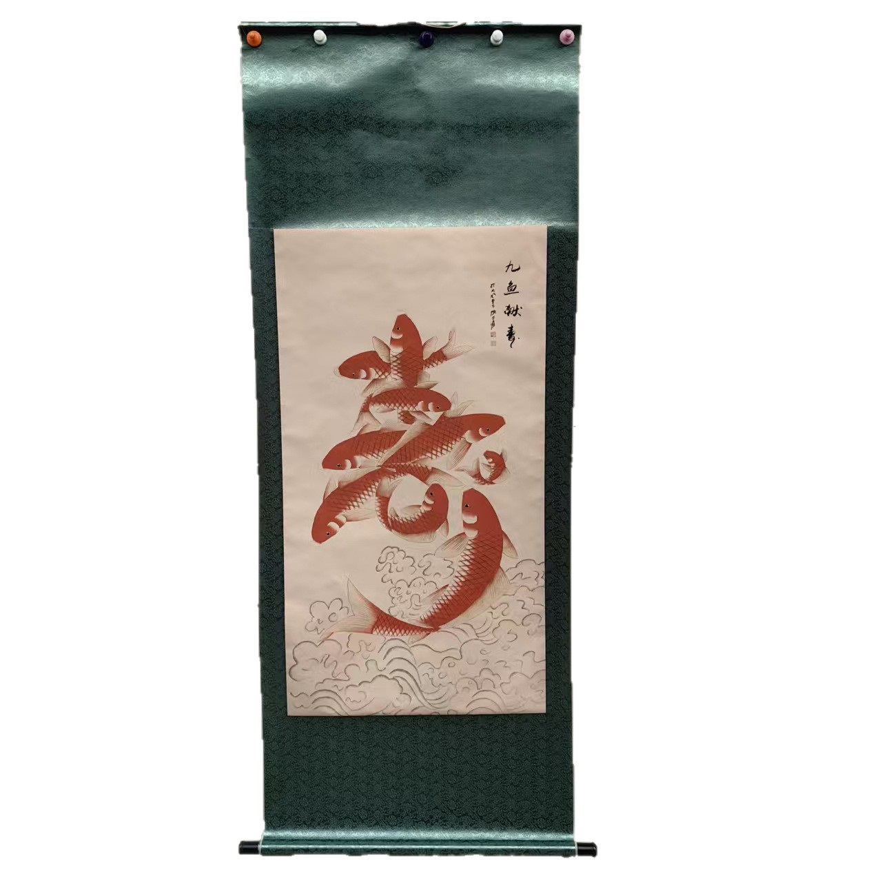 Antique Painting Nine Fishes Offering Longevity 70*170cm 133.2cm Central Hall One Piece Dropshipping