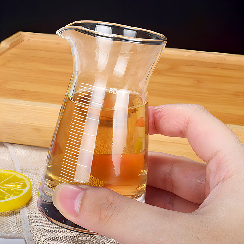 Glass Wine Dispenser with Scale Household Liquor Dispenser 80 Pot Restaurant Jug Lead-Free Wine Measurer Wine Set Wholesale