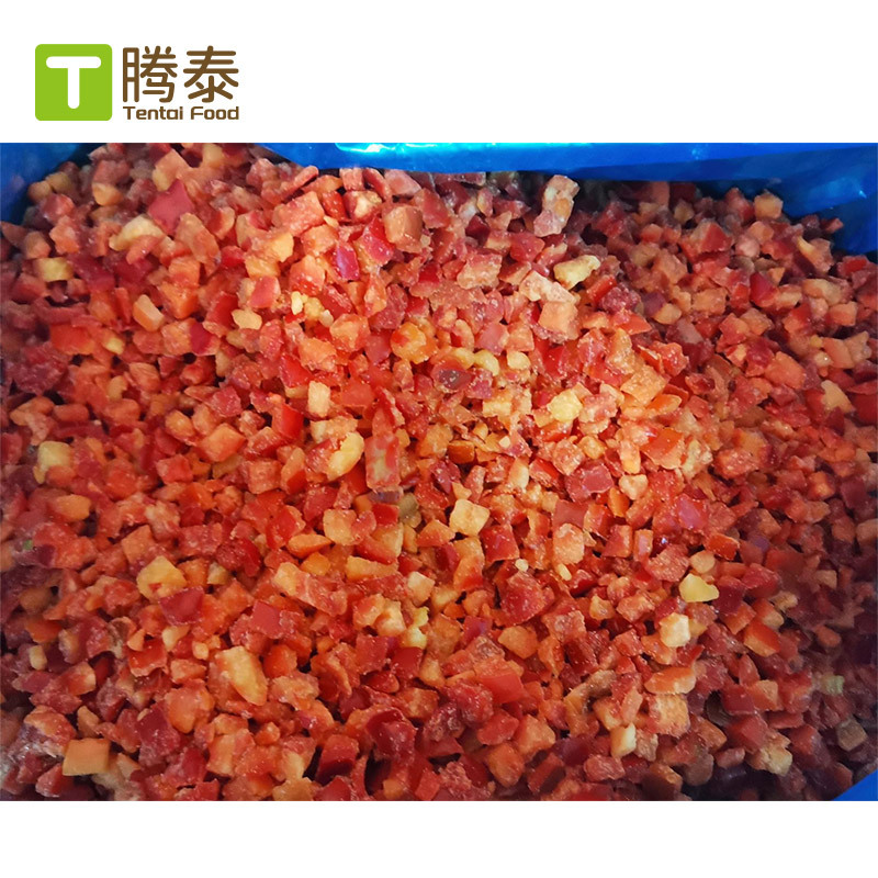 Large Batch of Spot Factory Direct Supply Zhongjiao Series Quick-Frozen Red Pepper Shreds and Frozen Red Pepper Dices