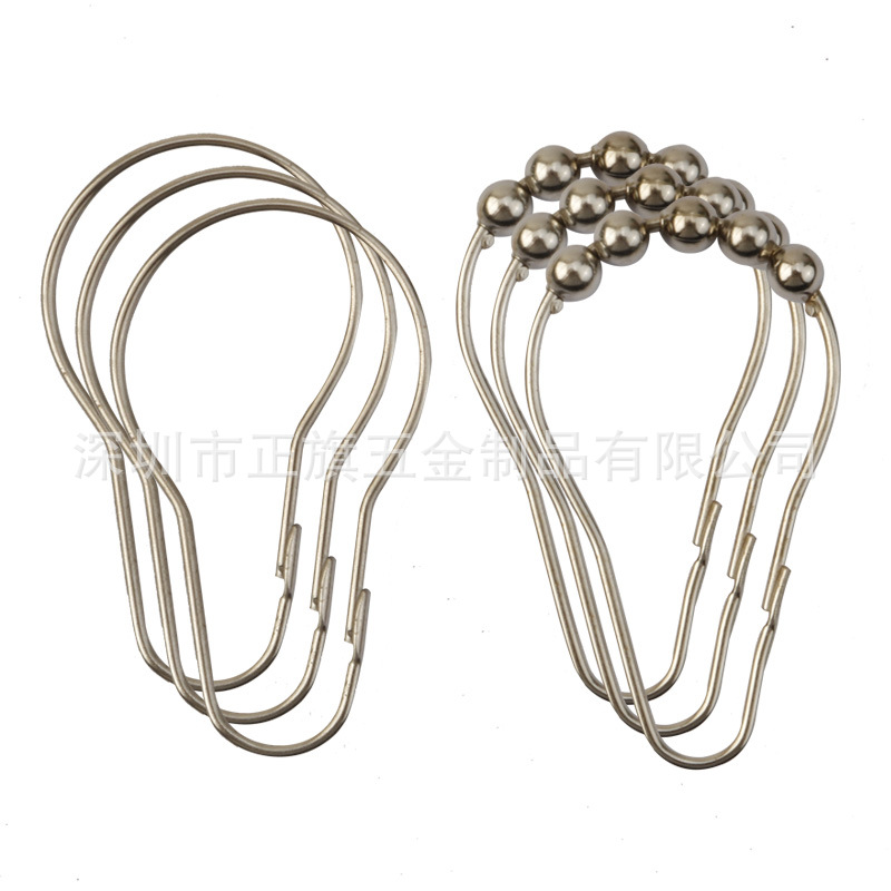 Stainless steel with ball shower curtain curtain gourd buckle bed curtain shower curtain gourd shaped hook metal shower curtain curtain buckle
