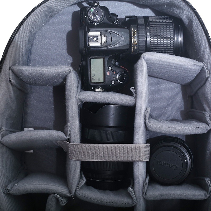 SLR Double Shoulder Camera Bag Waterproof Small Photography Bag Outdoor Leisure Backpack Digital Backpack 6 Lens