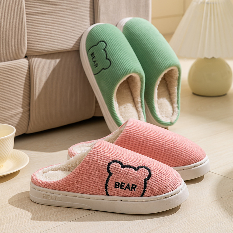 Cotton Slippers for Autumn and Winter, Thickened, Popular Indoor Home Use, Non-Slip, Warm, Comfortable Like Stepping on Poop, Home Maternity Slippers for Women