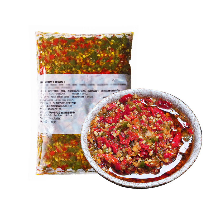 Niulege commercial mixed rice sauce chili sauce super spicy 500g chopped pepper sauce colored pepper sauce double pepper sauce chili sauce wholesale