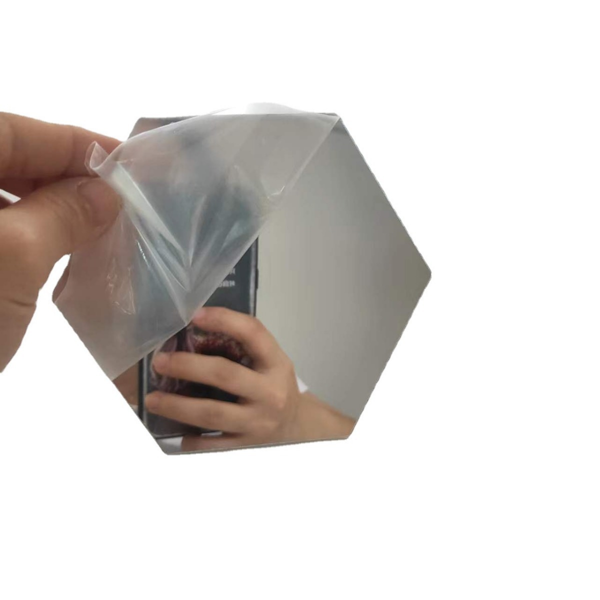 Manufacturer of Ps Lenses in Yiwu Produces Double-Sided Acrylic See-Through Mirrors with Adhesive, Producing Makeup Mirrors of Various Shapes