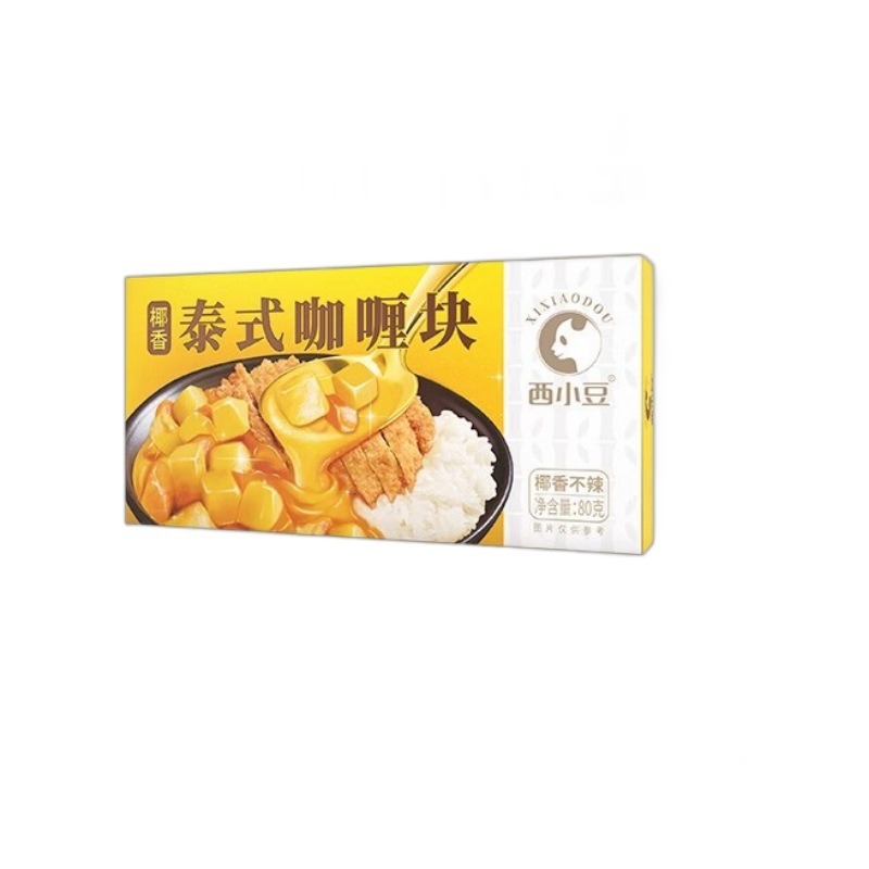 Western Adzuki Bean Thai Curry Block Coconut Flavor Rich Household Original Curry Sauce Mixed with Rice Cooking Bag Convenient and Instant Seasoning