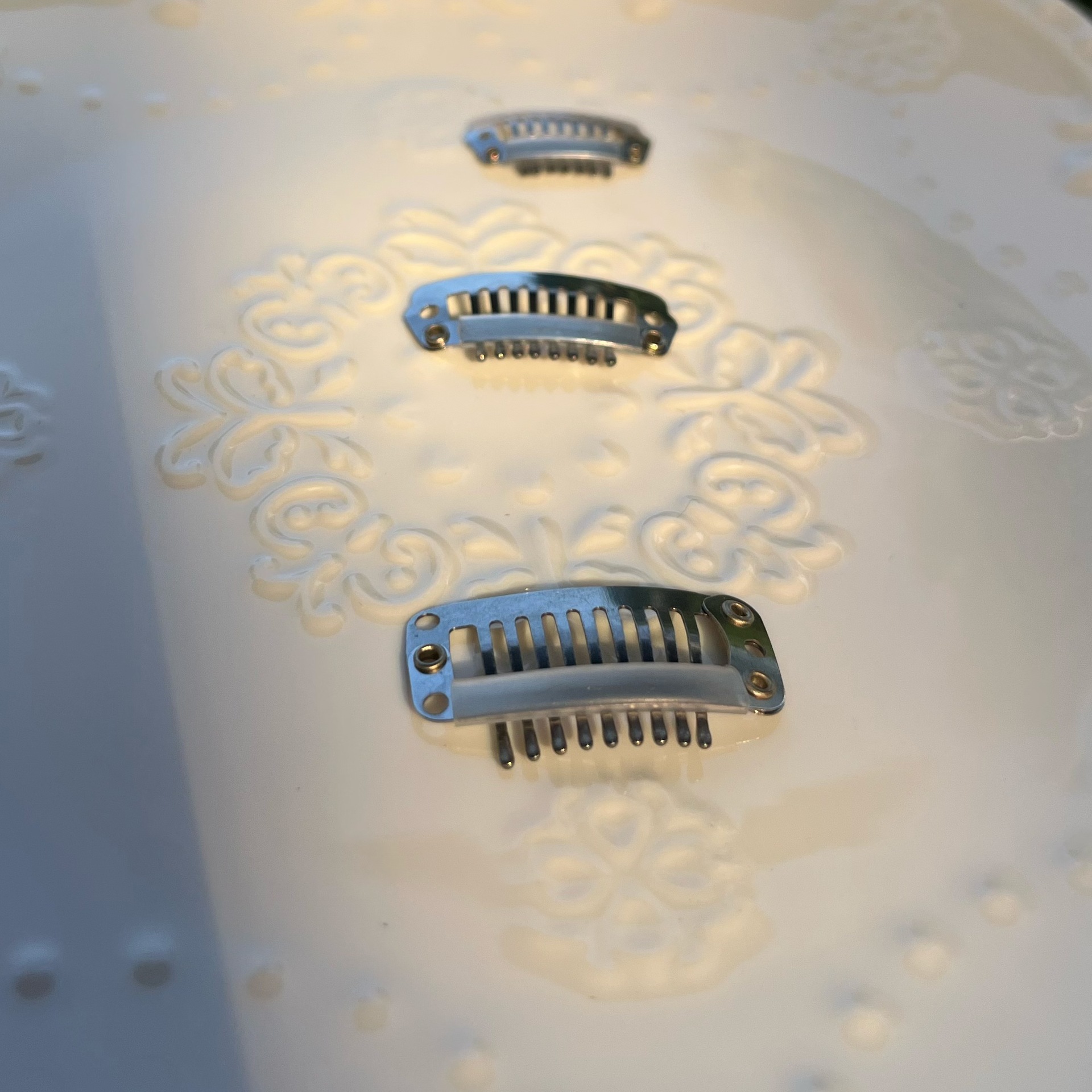 Pet Hair Clip Plain Clip DIY Special Bb Clip Non-Slip Non-Falling Wig Dog Stainless Steel Comb Clip Off-White