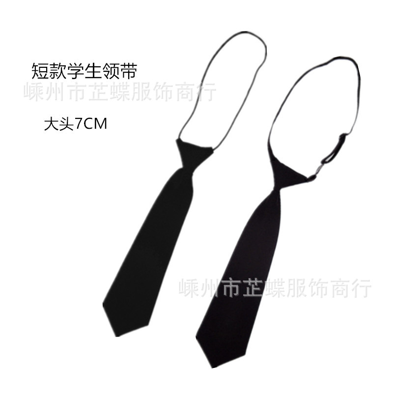 Модный короткий галстук для студентов унисекс черный маленький галстук колледж стиль