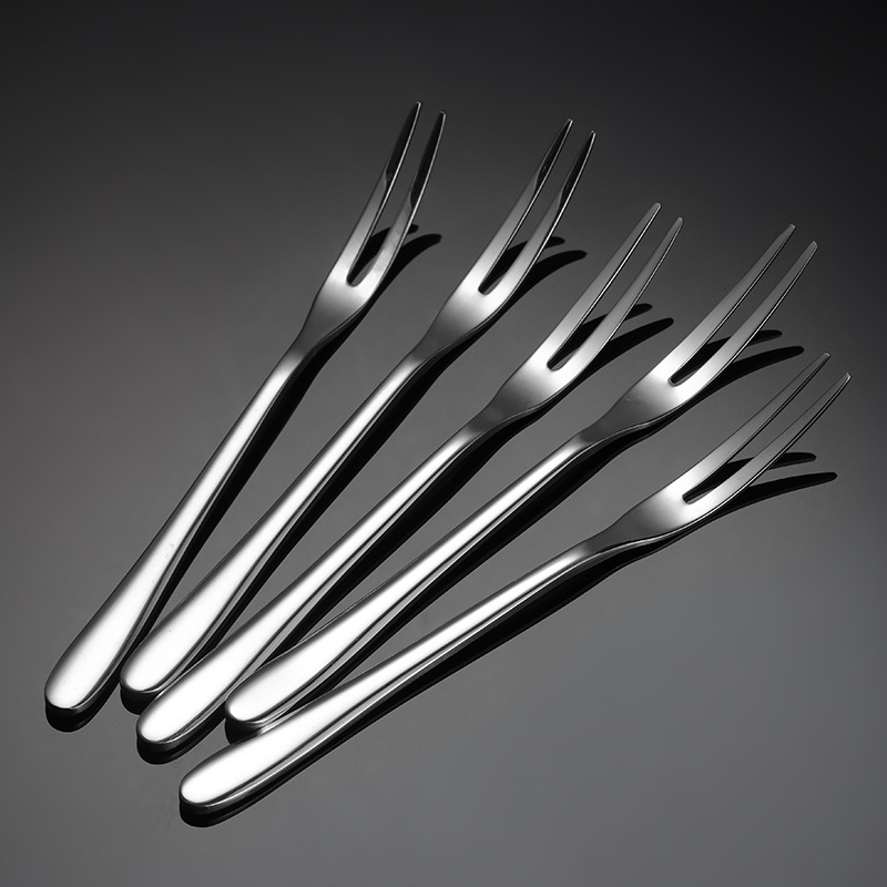 En 304 Stainless Steel Fruit Fork German Cake Fork 410 Fruit Pointed Tail Tableware Mooncake Fork Gift
