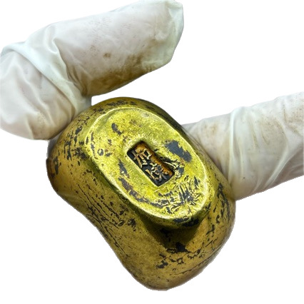 Antique Qing Dynasty Silver Ingot Silver Ingots 0.05kg Silver Ingot Five Emperors Ingots Ornaments Collection Antique Crafts