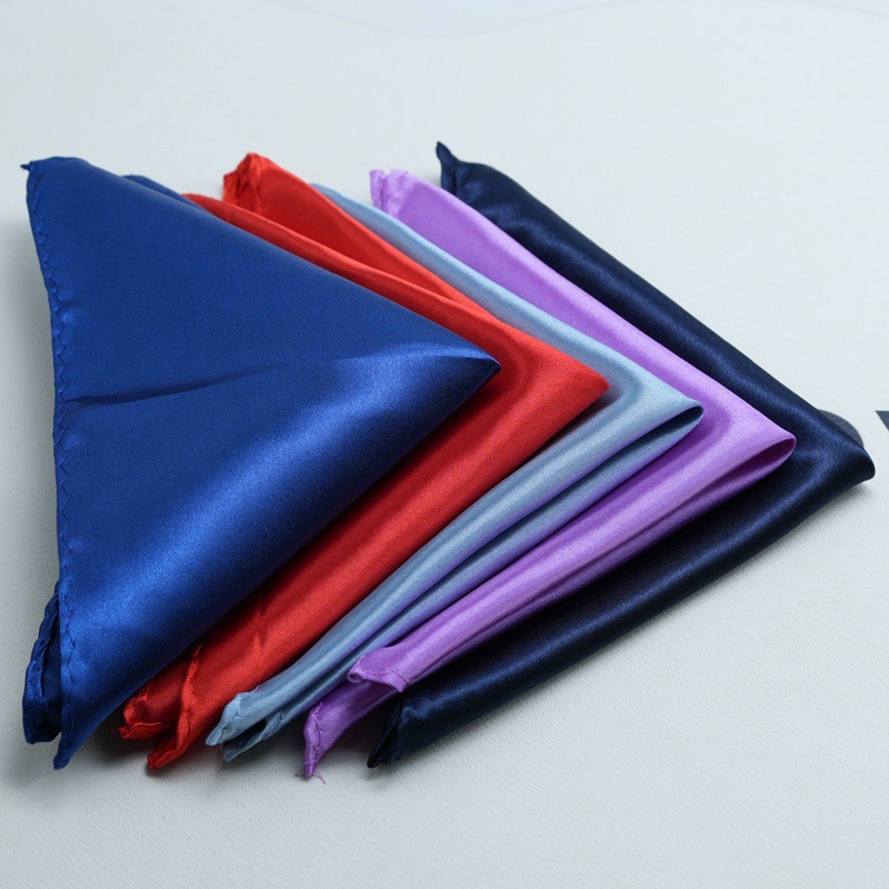 Suit Business Men's Pocket Scarf Solid Color Bright Square Scarf Fashion British Style Yanhui Dress Handkerchief Black White Red Purple