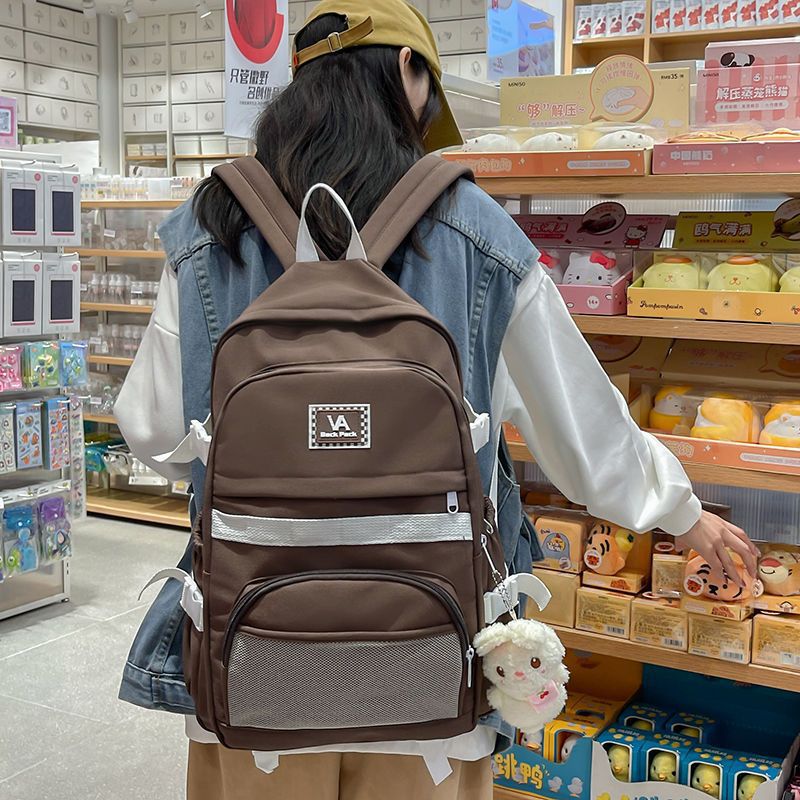 2022 New Korean Ins College Student Backpack Female High School Student Campus Simple Versatile School Bag Travel Backpack