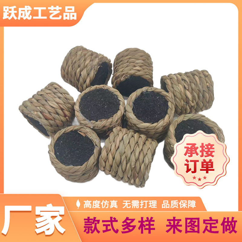 Популярный имитированный соломенный цветок в горшке, прямая продажа от производителя, подходит для различных зеленых растений, красивые и элегантные имитационные горшки