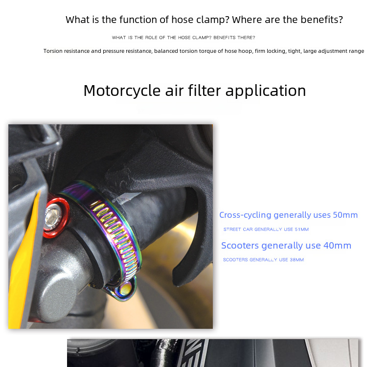 Applicable to Suzuki motorcycle accessories modification universal clamp ghost fire scooter hoop spirit beast stainless steel hose hoop