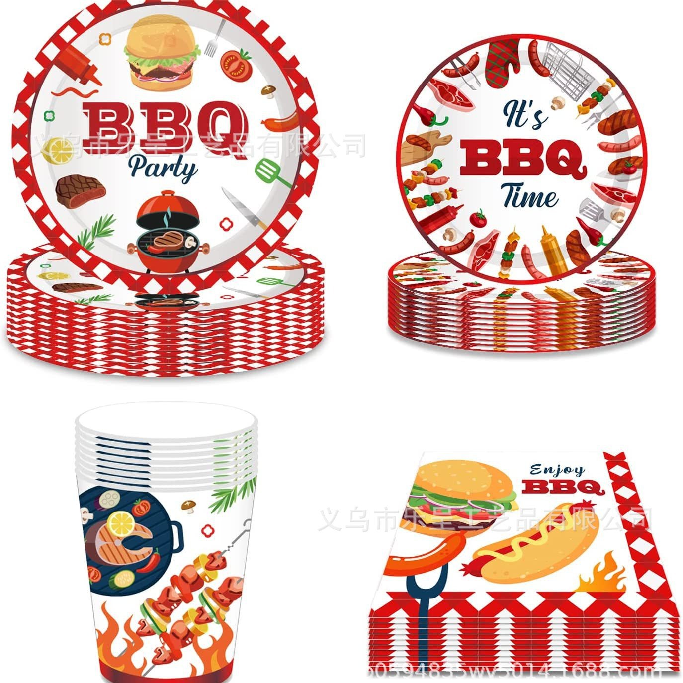 Party Supplies Venue Layout Flag Spiral Hanging Ornaments Size Flag Self-Adhesive Sticker Poster Paper Plate Paper Cup Paper
