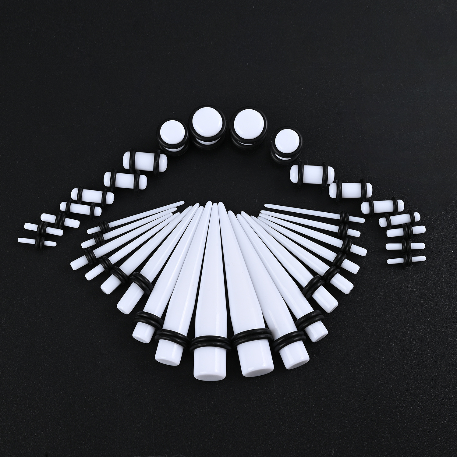 European and American Cross-Border Niche Ear Expansion Set with 36 Pieces, Ear Studs, Tassel Ear Hole Expanders, Piercing Jewelry Set, Earrings