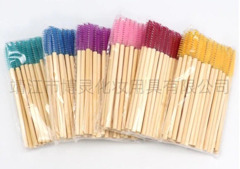 Factory wholesale disposable solid bamboo mascara brush eyeliner lip brush lip line