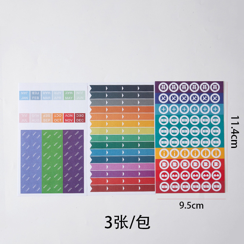 Handwritten Label Instruction Label Colorful White Blue Self-Adhesive Sticker Letter Sticker Sticky Note Index Sticker