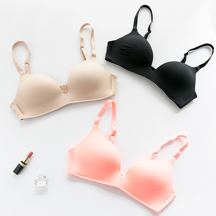 Japanese-style Light and Thin Clothes Traceless Underwear Women's Non-steel Rings Big Chest Showable Thin Triangle Cup Glazy Bra for Primary School Students