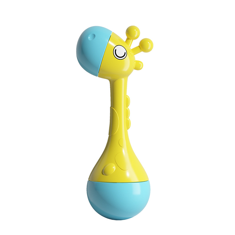 Giraffe Sand Hammer Baby Toy Grasping and Pacifying to Promote Baby's Hearing Development 0-1 Year Old Baby Artifact