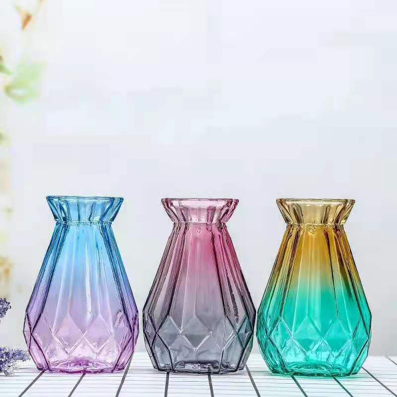 Cross-Border Supply of Glass Vases, Origami Vases, Dried Flower Vases, Nordic Style Gradient Vases, Decorations, Living Room Decorations