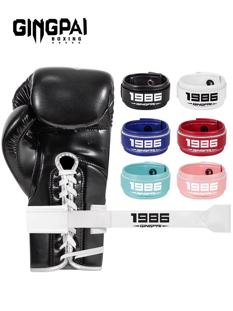 Lace-Up Boxing Glove with Velcro Wrist Strap for One-Handed Wear, Fixed Wrap, Reinforced