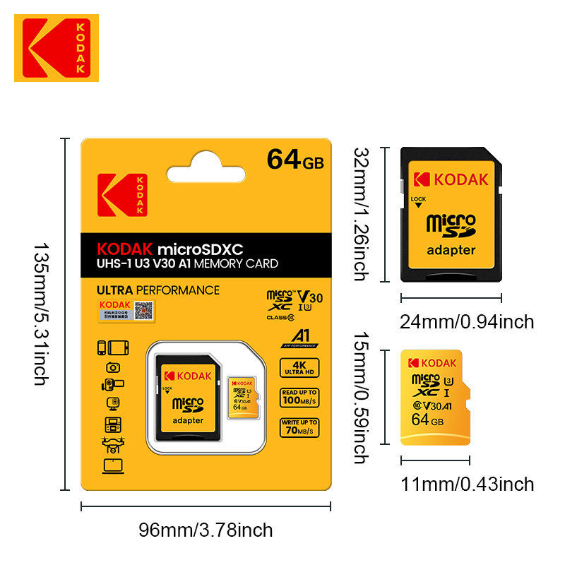 Wholesale Kodak/Kodak TF Card 256G Memory Card U3 4K HD CarLog Monitoring Memory Card