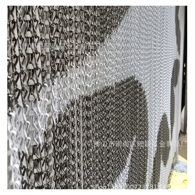 New Decorative Metal Aluminum Mesh Curtain for Shopping Mall, Restaurant, and Clothing Store, Soft Partition Curtain, Supports Customization