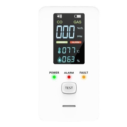 Amazon 4-in-1 Gas Alarm Methane Carbon Monoxide Temperature Humidity European Standard American Standard Certification Cross-Border Wholesale