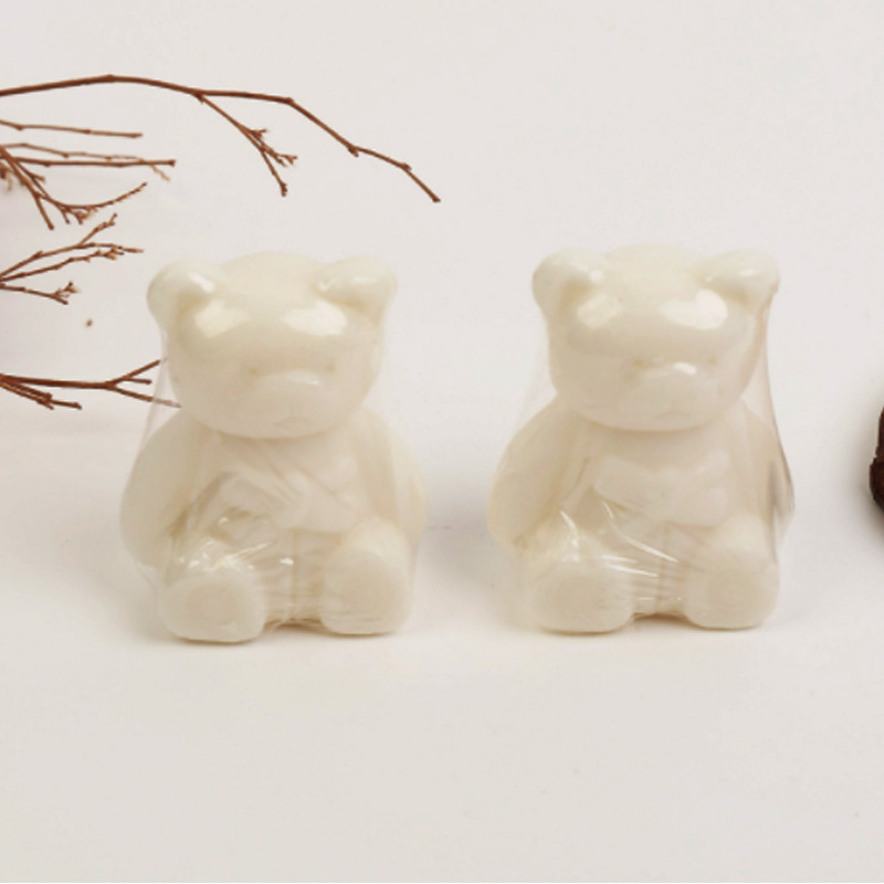 Seven-Curved Three-Dimensional Bear Shape Return Gift Gift Cute Bear Round Soap Processing Wholesale