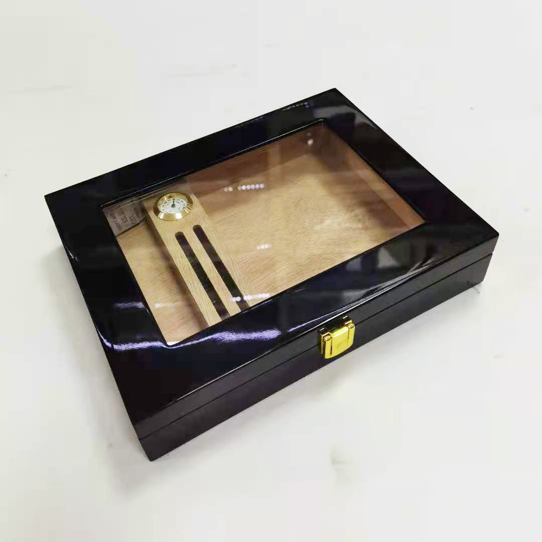 Cigar Wooden Box Can Be Made into a Moisturizing Cigarette Box with Hygrometer, High-Gloss Paint Cigar Box Storage and Storage Cigar Cabinet Wood